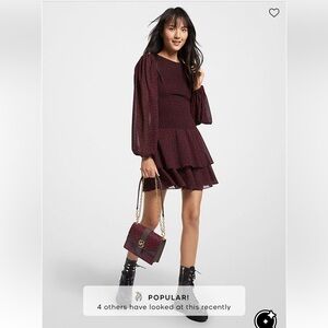 MICHAEL Michael Kors Pink and Black Long Sleeve Dress